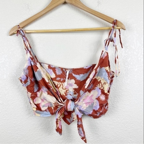 Free People Tops - Free People Ava Floral Print Reversible Micro Top Size Small Women